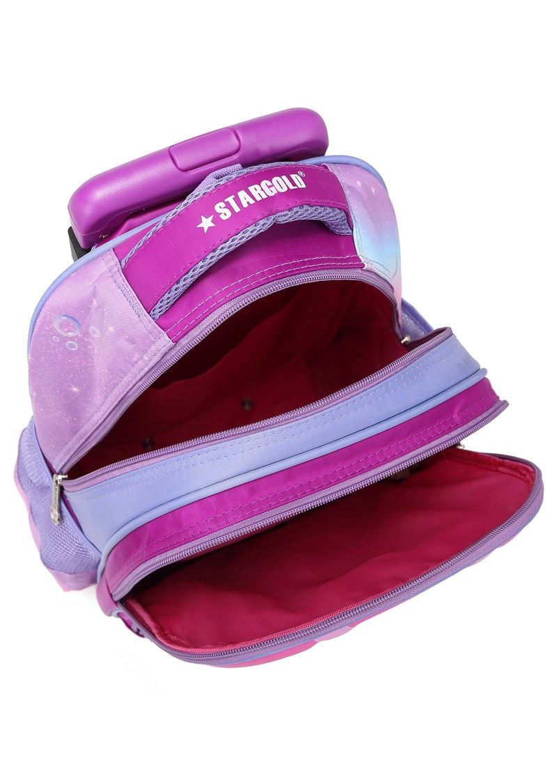 Stargold Baby Backpack 3Pcs For Baby Girls 1 lunch 1 Pencil Box And 1 Bag With Adjustable Strap For School 2 Wheels 16 Inch  - Image 4