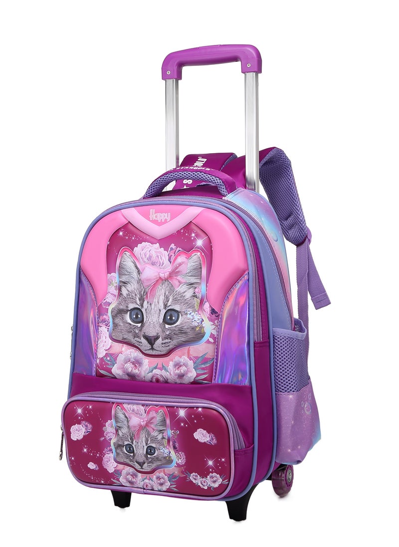 Stargold Baby Backpack 3Pcs For Baby Girls 1 lunch 1 Pencil Box And 1 Bag With Adjustable Strap For School 2 Wheels 16 Inch  - Image 2