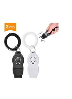 واي آند دي Dog Training Clickers and Whistle in One, Consistent Positive Reinforcement for Puppies, Fix Undesired Behaviors, Pet Clicker Cats Puppy Birds Horses, 2-PackWhite + Black  - Image 3