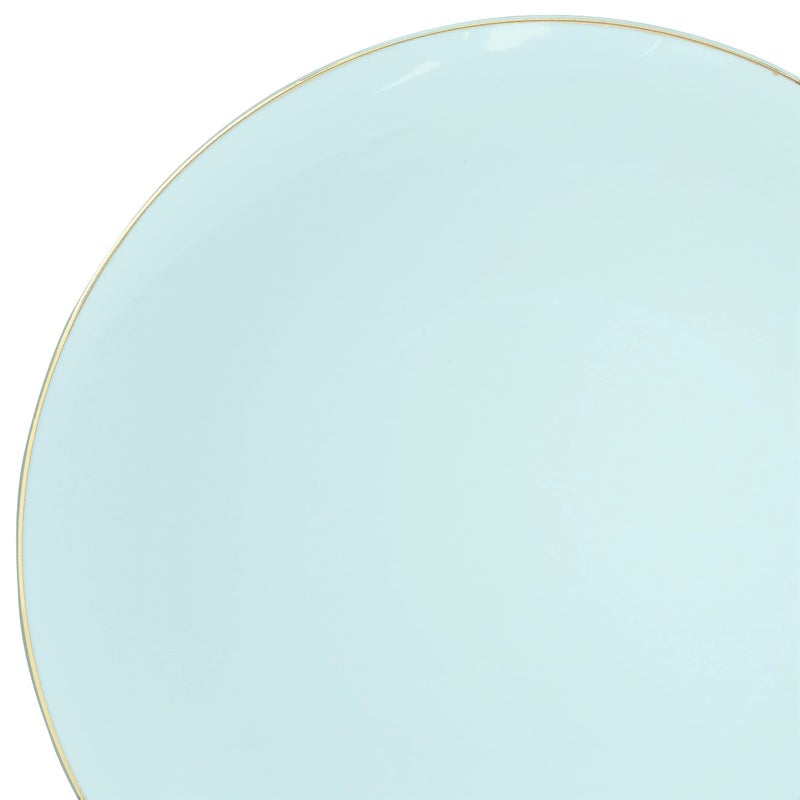 OCCASIONS FINEST PLA "" OCCASIONS "" 50 Plates Pack (25 Guests)-Wedding Party Disposable Plastic Plate Set -25 x 10.25'' Dinner + 25 x 7.5'' Salad & Dessert plates (Bali in Blue & Gold) - Image 3