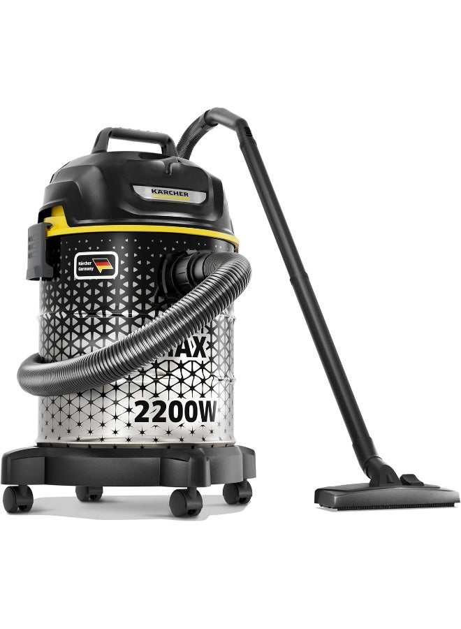 KARCHER DVAC 2200 Drum Vacuum Cleaner with Blower Function, 2200W Powerful Suction, 22L Bagless Dust Container, 10m Operating Radius, for Carpets, Hard Floors & Home Cleaning, Black/Yellow 22 L 2200 W DVAC 2200 *AE Black - Image 2