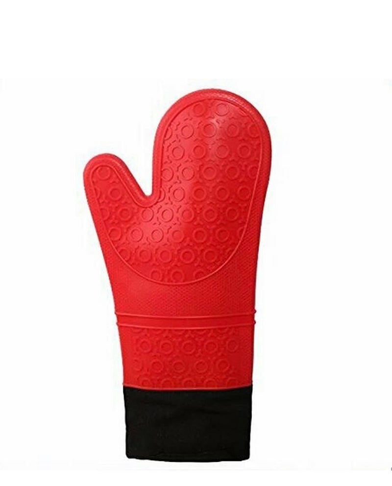 BPA-Free Soft Silicone Oven Mitts - Ultra Heat Resistant Oven Mitts with Thick Cotton Liner - Extra Long Slip Resistant Pot Holders, Flexible Oven Gloves