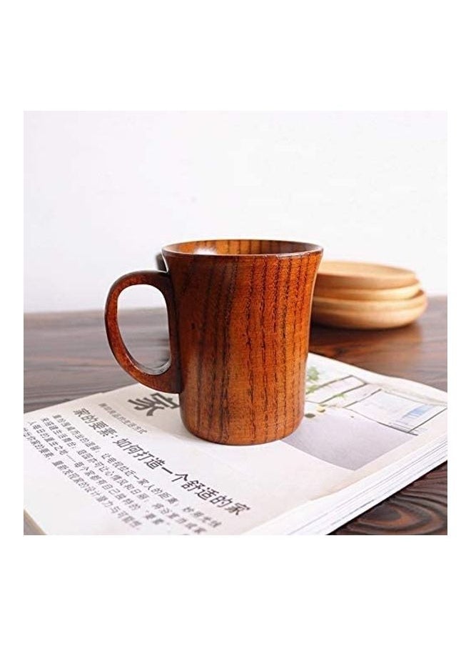 NIBEMINENT 2-Piece Wooden Tea Cup Set with Handle Brown  - Image 3