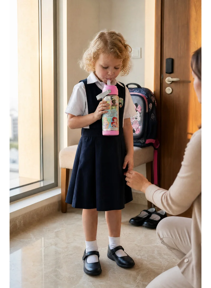 ديزني Disney Princess Stainless Steel Water Bottle 500ml | Insulated Kids Drink Bottle | Leak-Proof Cartoon Water Flask | Durable School & Travel Bottle for Girls
