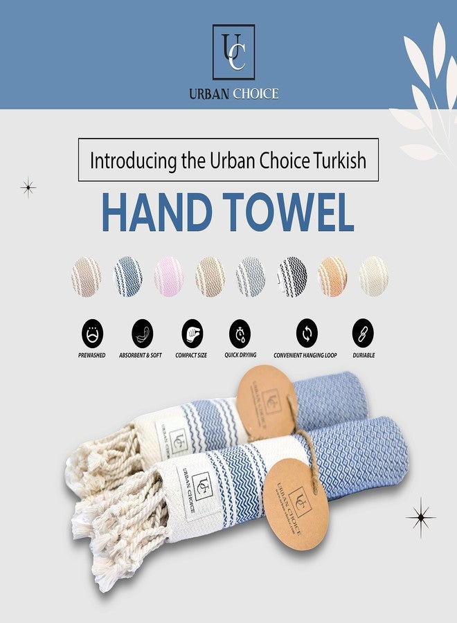 URBAN CHOICE Turkish Hand Towels with Hanging Loop(18" x 38"), Set of 2, Prewashed, Multipurpose Decorative Hand Towels for Bathroom,Hand,Kitchen,Face,Yoga,Gym,Tea (Blue, Diamond - Pack of 2) - Image 5