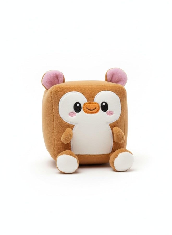 TeraaBliss Cute Stress Removal Toy for Kids Cube Soft Toy for Kids - Ultra Soft Plush Toy, Adorable Cartoon Animal Cushion, Baby & Toddler Gift (Light Brown) - Image 1