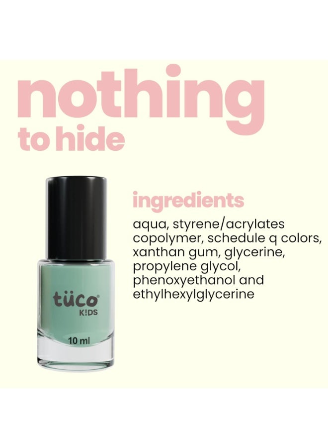 Tuco® Kids Water Based Safe Nail Polish for girls | Easy to Peel Off, Non Toxic, Natural & Safe for Kids | Play Safe with Chemical Free Nails for Daughters | Pack of 2x10ml | Blue & Pink - Image 2