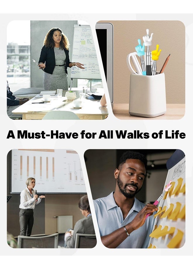 4 قطع من مؤشر المعلم التلسكوبي الصغير القابل للسحب وعصا مؤشر الإصبع للفصول الدراسية ومؤشر اليد القابل للتمديد للفصول الدراسية - Image 5