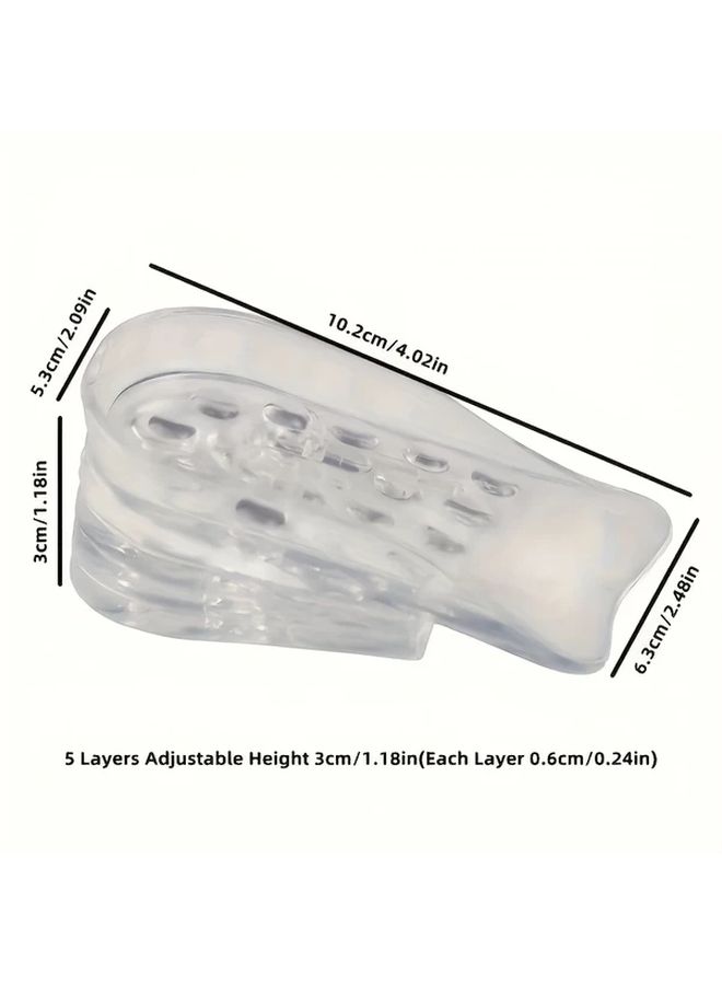 5 Layer Adjustable Shoe Insoles Transparent Height Increase Cushion Heel Pads 5 Pieces Set - Image 3