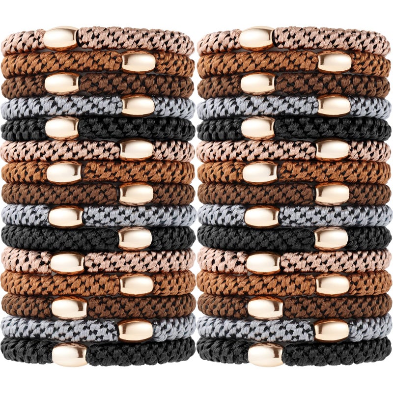 Funtopia Hair Ties No Damage, Funtopia 30 Pcs Ponytail Holders Braided Hair Ties for Thick Hair, Elastics Hair Bands for Women Hair - Image 1