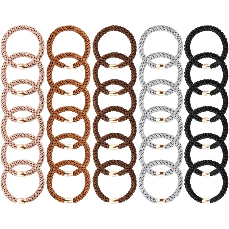 Funtopia Hair Ties No Damage, Funtopia 30 Pcs Ponytail Holders Braided Hair Ties for Thick Hair, Elastics Hair Bands for Women Hair - Image 2