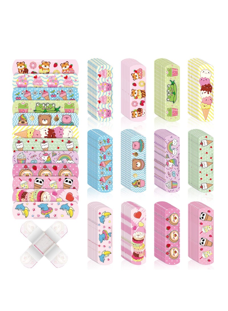 Excefore Kids Cartoon Bandages, 120 Pcs Flexible Adhesive Colorful Bandages, Waterproof Breathable Bandages, Knuckle Stickers Comfortable Protection Care Scrapes and Cuts, for Children Toddlers - Image 1