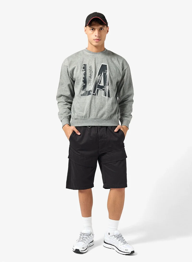 Seventy Five  Graphic Crew Neck Pullover Sweatshirt for Men | Best Price UAE
