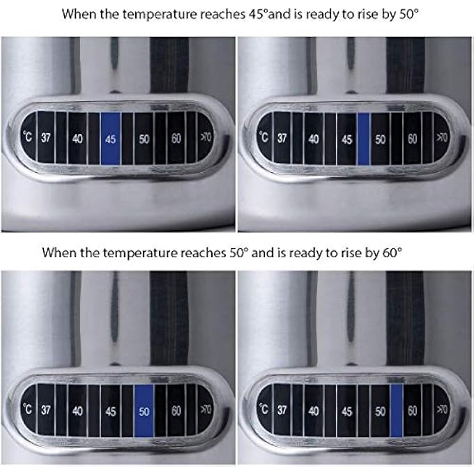 ريحني إبريق رغوة الحليب 600 مل مع مقياس حرارة كوب رغوة الإسبريسو بالبخار مع قياس داخلي مثالي لآلات الإسبريسو واللاتيه والكابتشينو وفن القهوة ومهرجان العائلة والمكاتب التجارية - Image 5