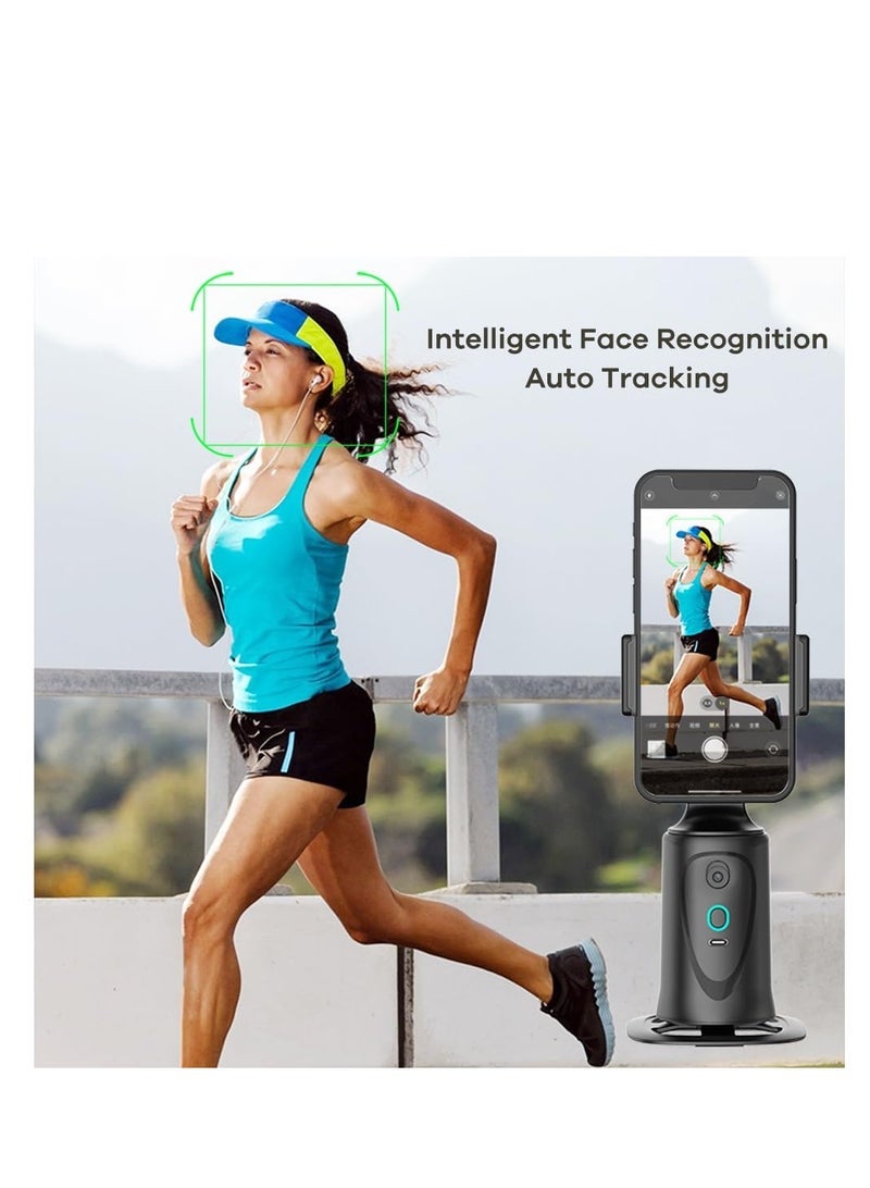 Captaintech Face Tracking Phone Holder, 360° Rotation Tripod Smart Shooting Camera Mount, No App, Phone Camera Mount with Remote Control for Live Vlog Streaming Video, Rechargeable Battery - Image 3