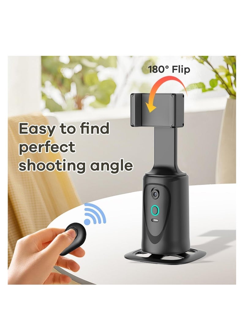Captaintech Face Tracking Phone Holder, 360° Rotation Tripod Smart Shooting Camera Mount, No App, Phone Camera Mount with Remote Control for Live Vlog Streaming Video, Rechargeable Battery - Image 4