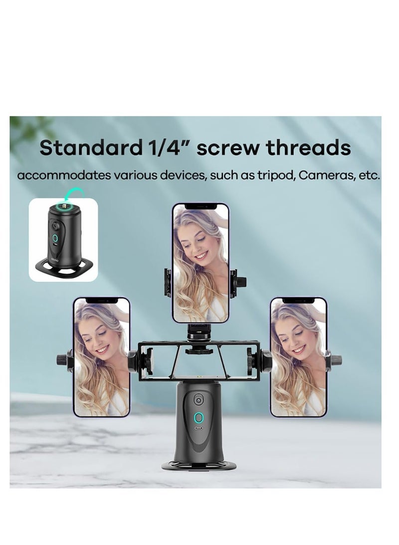 Captaintech Face Tracking Phone Holder, 360° Rotation Tripod Smart Shooting Camera Mount, No App, Phone Camera Mount with Remote Control for Live Vlog Streaming Video, Rechargeable Battery - Image 5