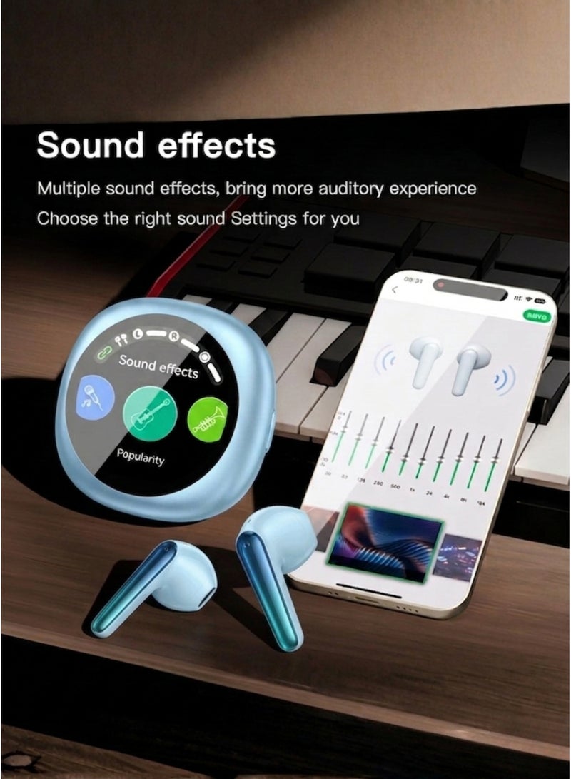 WISME T19 True Wireless Earbuds – | Bluetooth 5.3 | Hi-Fi Bass | Touch Control | Noise Cancelling Mic | Long Battery Life | Compatible with iPhone, Samsung, Huawei, Xiaomi, Oppo, Vivo, Realme & All Android Devices | Shiny Blue - Image 5