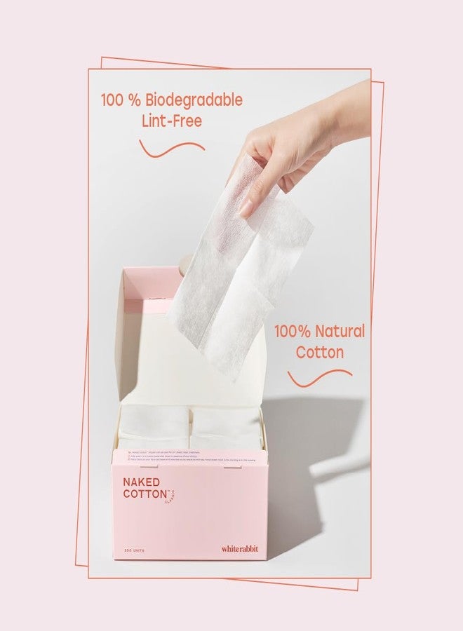 White Rabbit – Naked Cotton Classic – Premium 100% Cotton Pads for Toner Use, Makeup Remover, and Masks | Unbleached, Lint-Free, Extra Soft | Korean Skin Care Product (200 Count) - Image 4