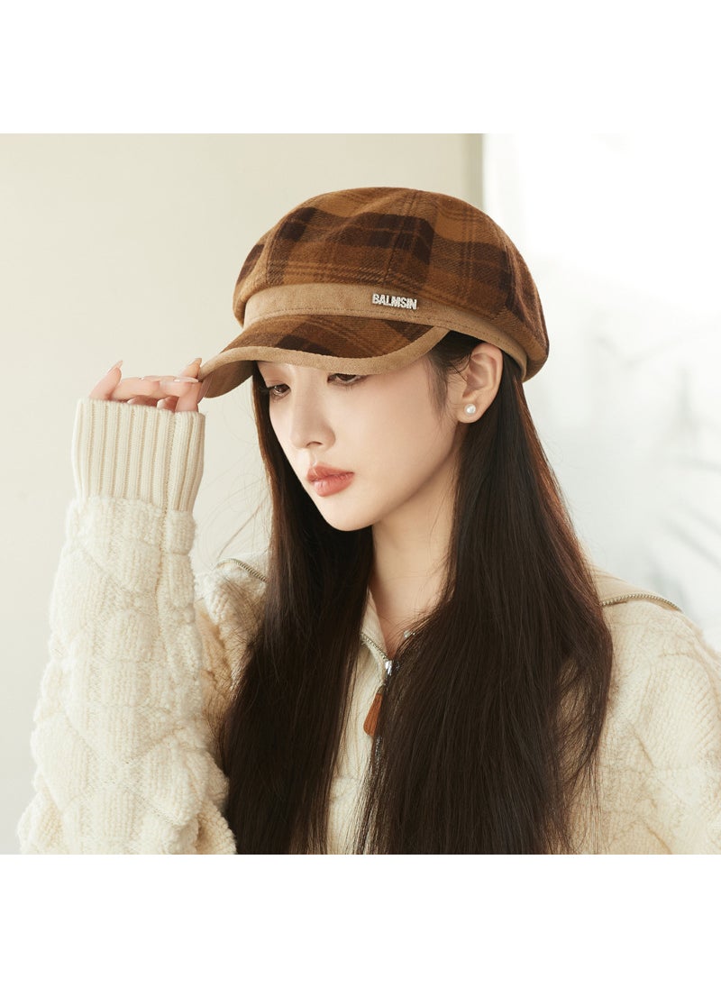 Generic - Vintage Plaid Newsboy Cap High-Quality Autumn MM1552 red - Image 1