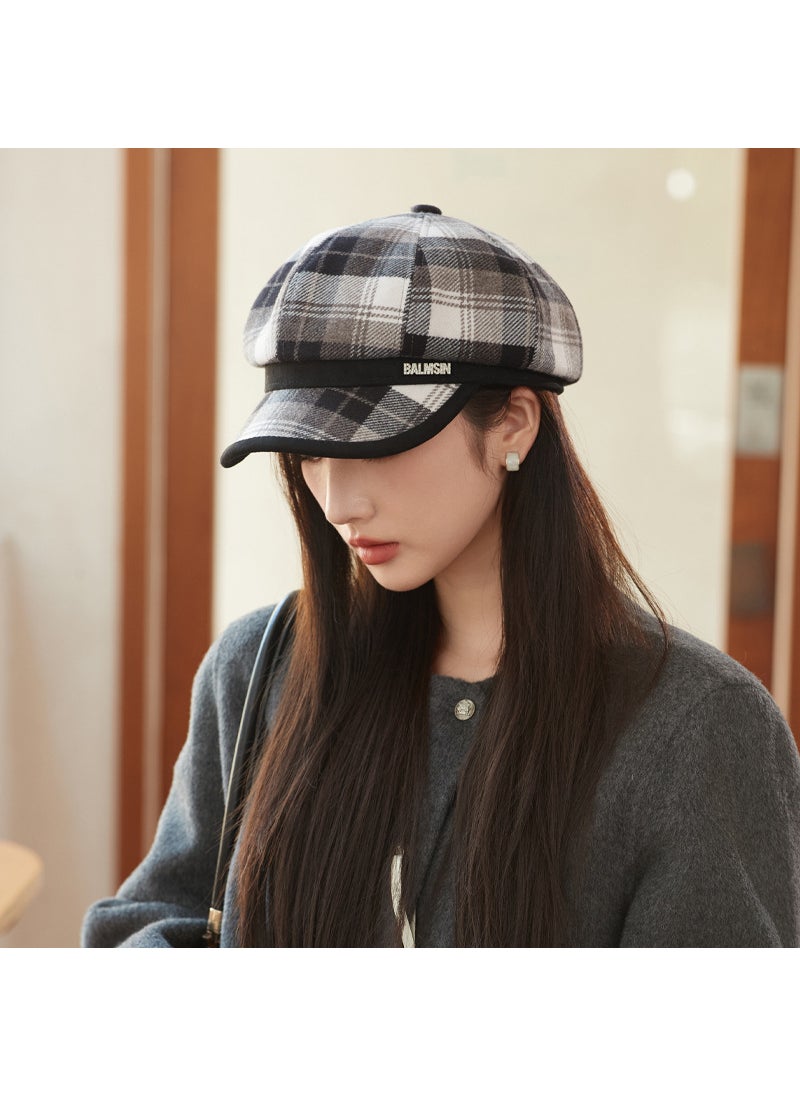 Generic - Vintage Plaid Newsboy Cap High-Quality Autumn MM1552 red - Image 1