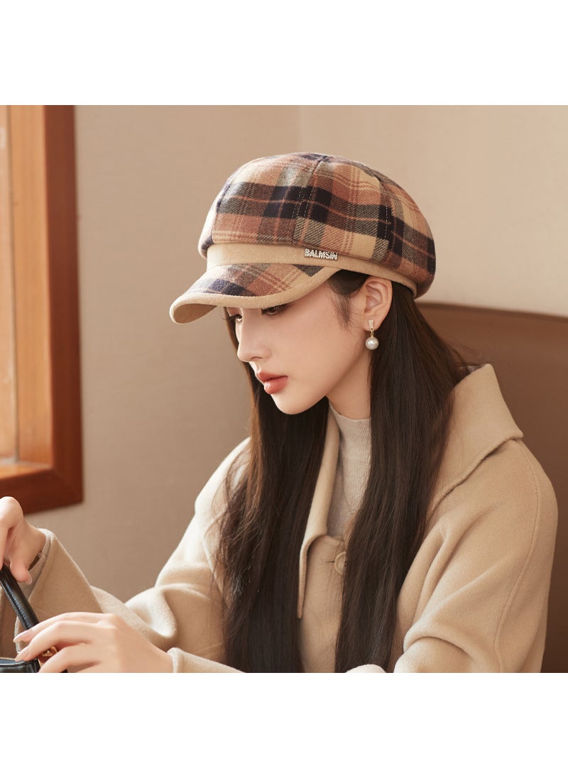 Generic - Vintage Plaid Newsboy Cap High-Quality Autumn MM1552 red - Image 1