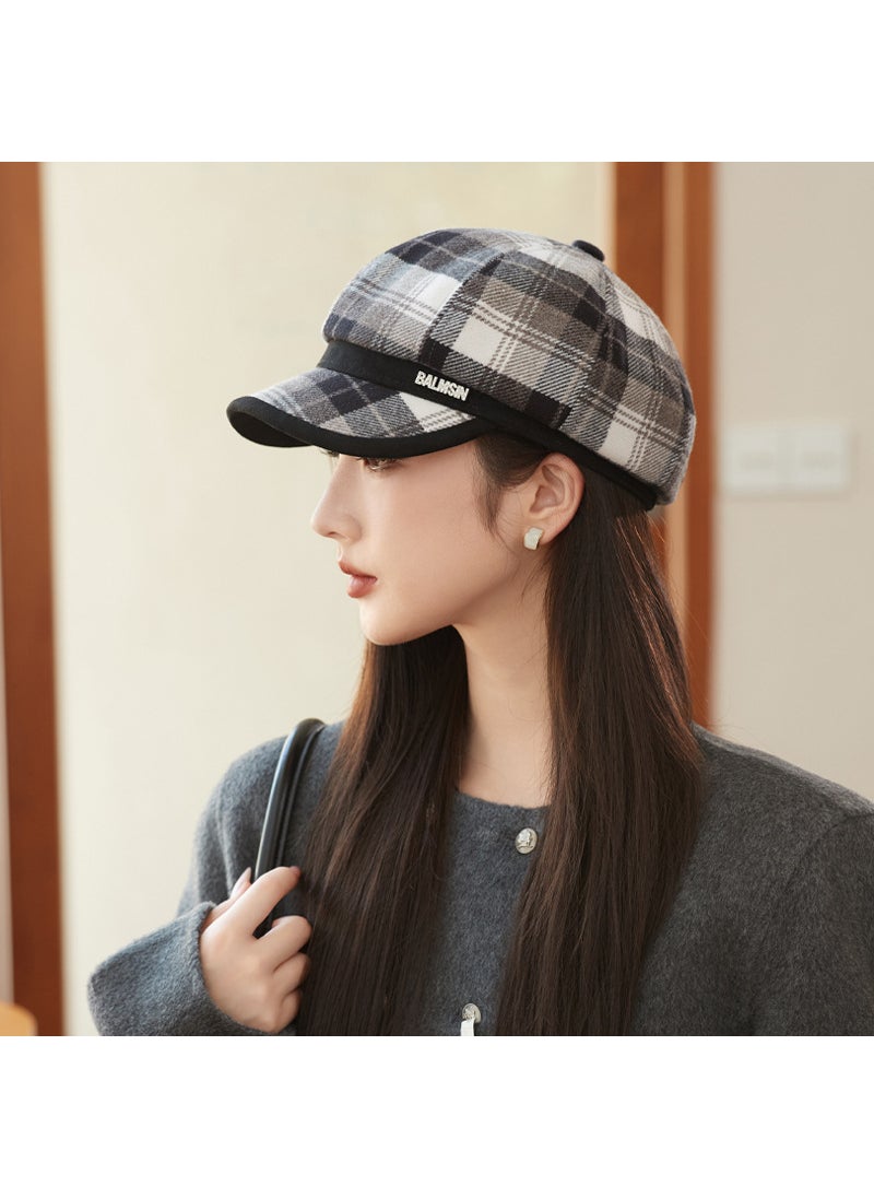 Generic - Vintage Plaid Newsboy Cap High-Quality Autumn MM1552 red - Image 1