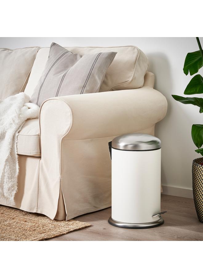 Pedal bin, white, 12 l