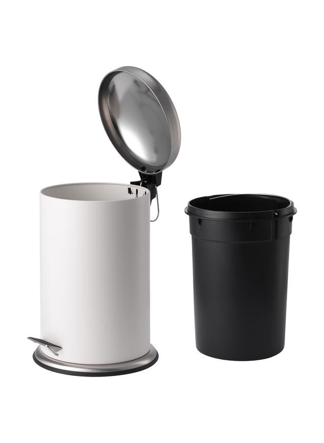 Pedal bin, white, 12 l