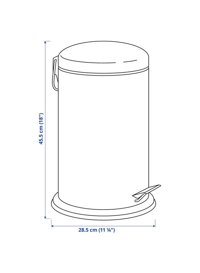 Pedal bin, white, 12 l