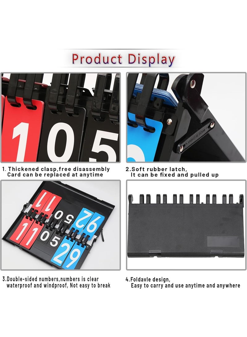 Portable Flip Scoreboard, 6 Digit Tabletop Score Board Flipper Board for Sports Competition Score Keeper Badminton Volleyball Table Tennis Football Basketball - Image 2