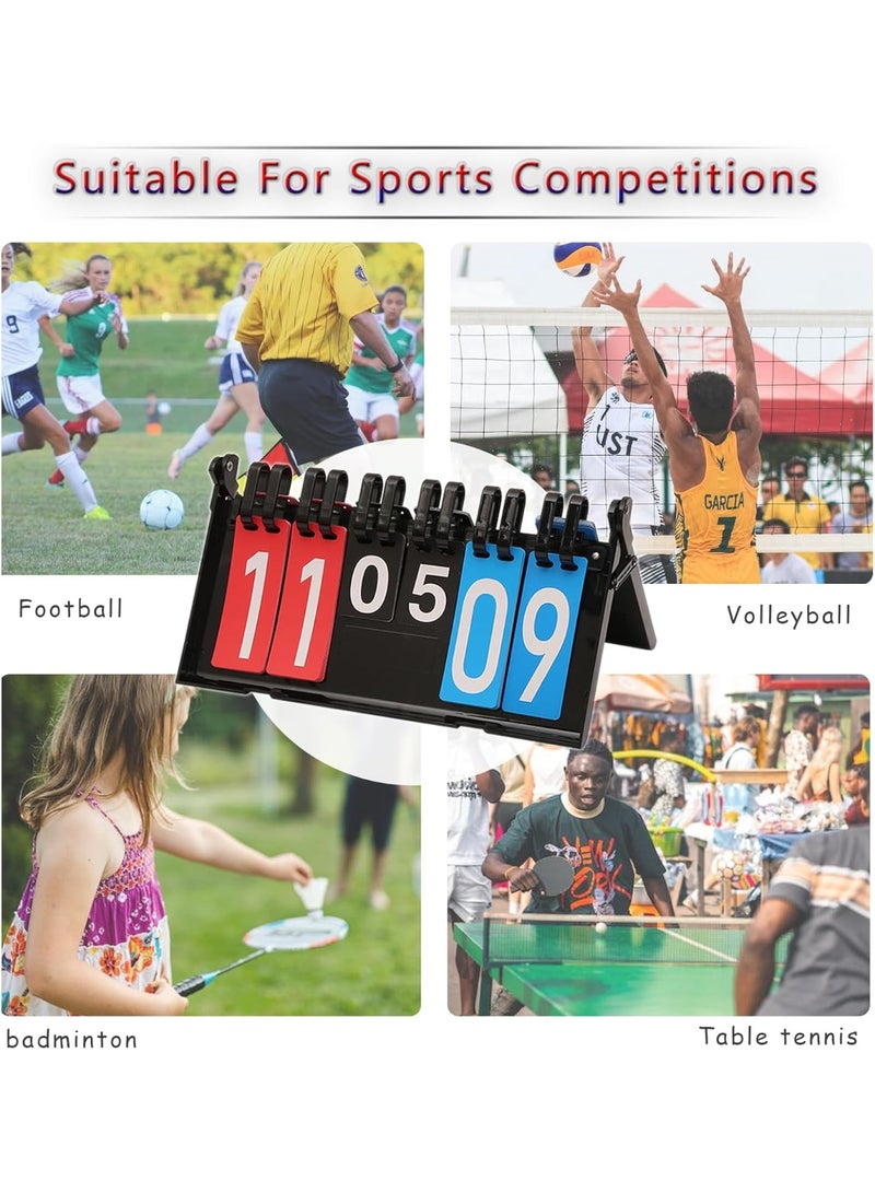 Portable Flip Scoreboard, 6 Digit Tabletop Score Board Flipper Board for Sports Competition Score Keeper Badminton Volleyball Table Tennis Football Basketball - Image 4