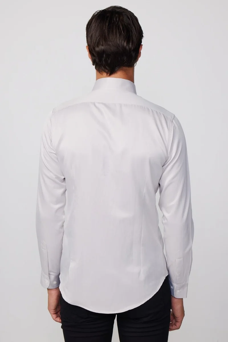 تودورس Slim Fit Cotton Plain Beige Men's Shirt