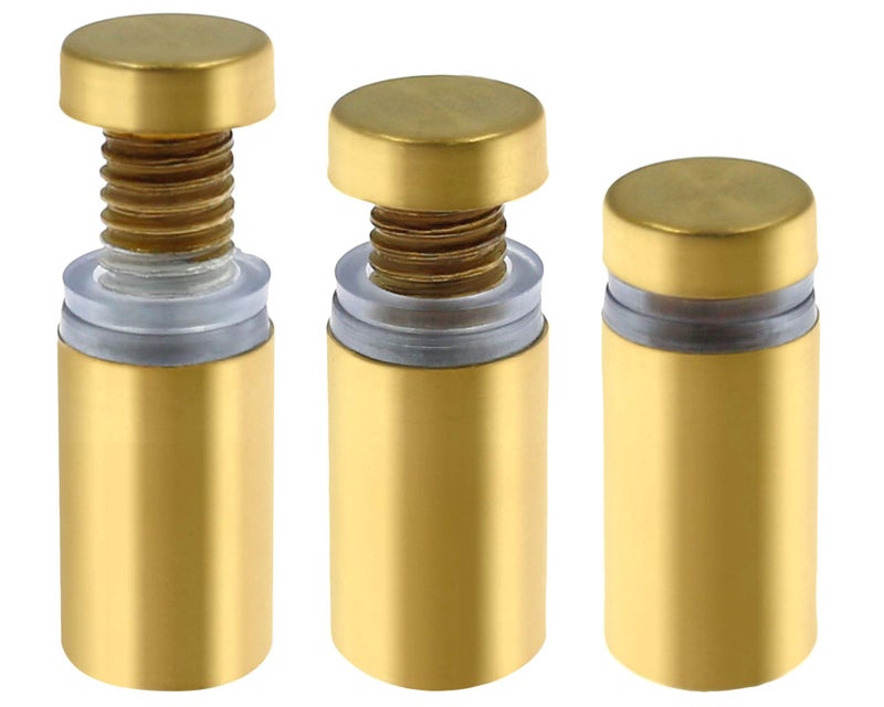 Luomorgo 24 Pcs 1/2" x 1" Stainless Steel Standoff Screws, Wall Sign Standoff Mounting Hardware Advertising Glass Standoff Nail for Hanging Acrylic Picture Frame, Gold - Image 3