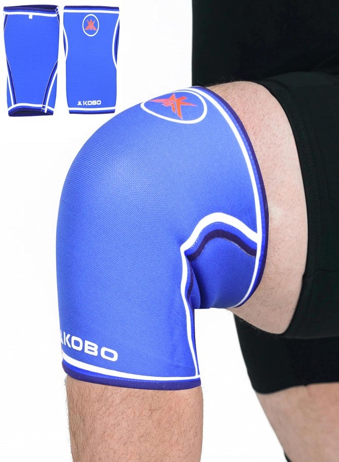Kobo 7 mm Knee Cap Compression Support Knee Sleeves for Powerlifting Gym Squats Running Cycling Sports Jogging Workout Pain Relief (Material: Neoprene & Spandex) - Image 1
