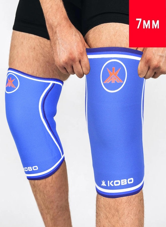 Kobo 7 mm Knee Cap Compression Support Knee Sleeves for Powerlifting Gym Squats Running Cycling Sports Jogging Workout Pain Relief (Material: Neoprene & Spandex) - Image 2