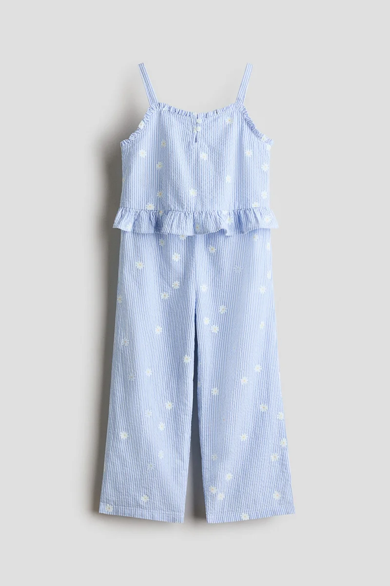 H&M 2-piece frill-trimmed seersucker set