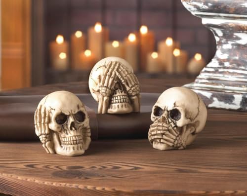 Zingz & Thingz Skeleton & Skulls Collection Resin Figurine Set, See Hear Speak No Evil, 1.75x2.625x2, 3 Piece - Image 5