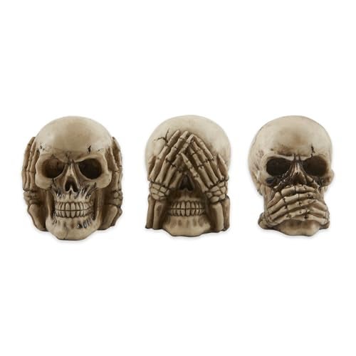 Zingz & Thingz Skeleton & Skulls Collection Resin Figurine Set, See Hear Speak No Evil, 1.75x2.625x2, 3 Piece - Image 1