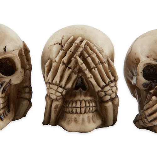 Zingz & Thingz Skeleton & Skulls Collection Resin Figurine Set, See Hear Speak No Evil, 1.75x2.625x2, 3 Piece - Image 4