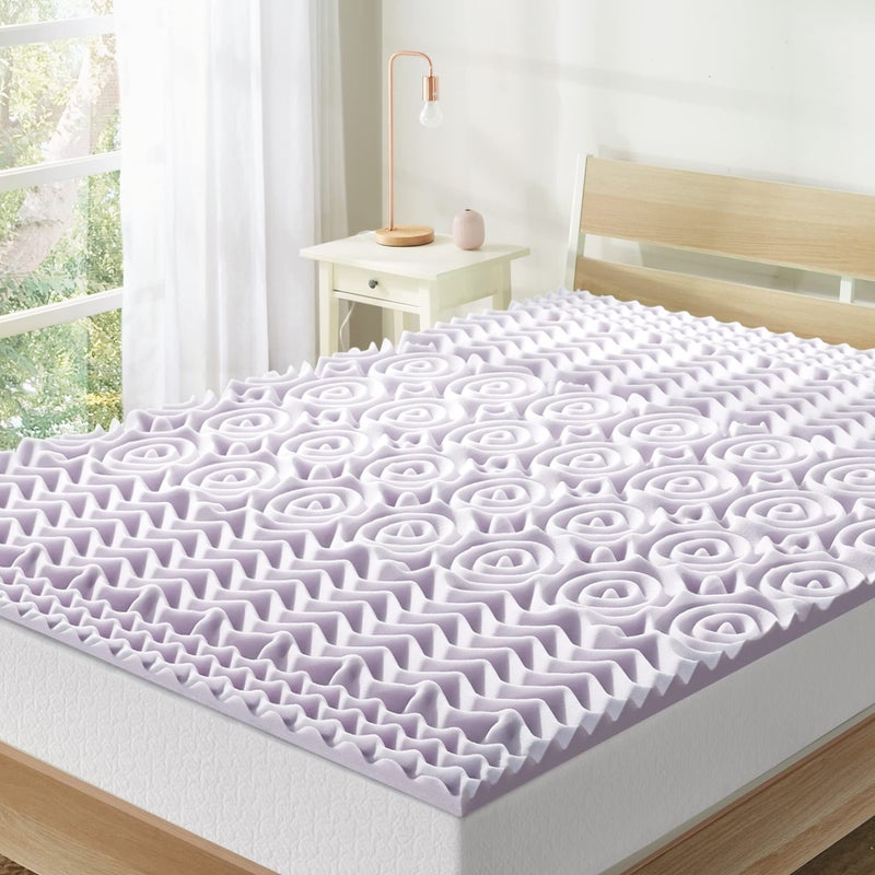 Mellow 15 Inch 5Zone Memory Foam Mattress Topper Soothing Lavender Infusion Twin - Image 2