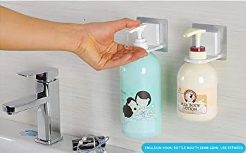 KIDINGTON Wall Hanging Shampoo Holder Stand for Multipurpose Adhesive Shampoo Holder Hand Body Wash Conditioner Organizer Shower Gel Bottle Holder Shampoo Holder Hook (Bottle Not Included) (2) - Image 2