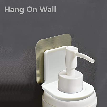 KIDINGTON Wall Hanging Shampoo Holder Stand for Multipurpose Adhesive Shampoo Holder Hand Body Wash Conditioner Organizer Shower Gel Bottle Holder Shampoo Holder Hook (Bottle Not Included) (2) - Image 3