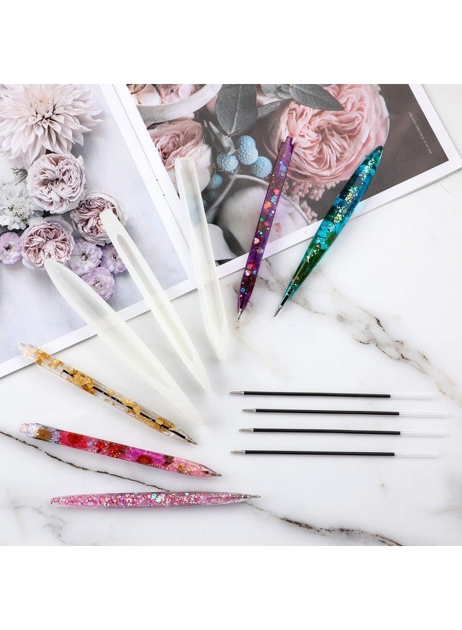 JANYUN 9 Pieces Pen Resin Mold Epoxy Resin Molds With 75 Pieces Ink Pen Refills Ballpoint Pen Silicone Molds Resin Casting Molds For Diy Resin Crafts Making - Image 5