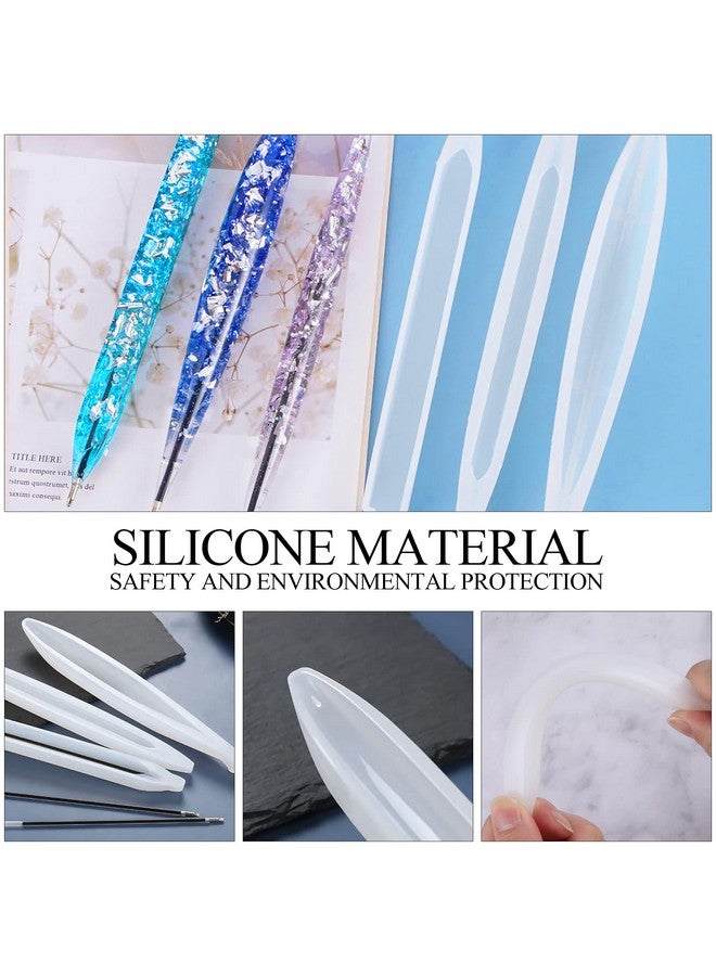 JANYUN 9 Pieces Pen Resin Mold Epoxy Resin Molds With 75 Pieces Ink Pen Refills Ballpoint Pen Silicone Molds Resin Casting Molds For Diy Resin Crafts Making - Image 4