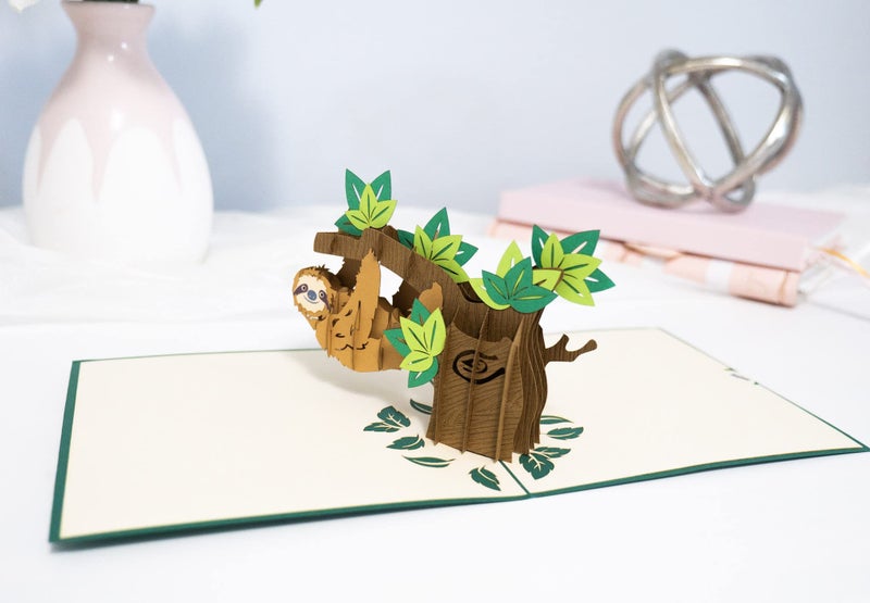 Rykamia Sloth Pop Up Card - Sloth Birthday & Thank You Card For Kids - Jungle Theme Gift - Image 5