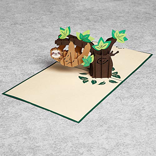 Rykamia Sloth Pop Up Card - Sloth Birthday & Thank You Card For Kids - Jungle Theme Gift - Image 2