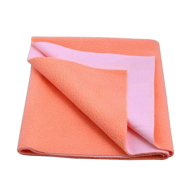 Dream King Waterproof Quick Dry Sheet for Baby| Bed Pad Anti-Piling Fleece Extra Absorbent Washable Matress Protector| Baby Bed Protector - Size Single Bed 220X140 Cm (Peach) - Image 1