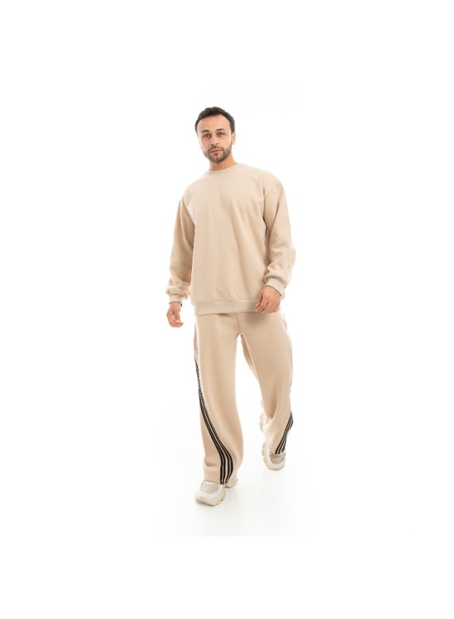 سيزار ترنج رجالي ميلتون شتوي بتصميم شرائط علي البنطلون - Image 1