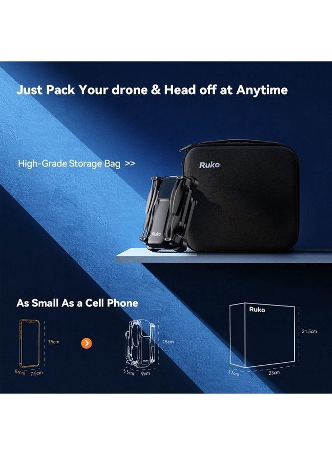 RUKO - U11S Drones with Camera for Adults 4k, 40 Mins Flight Time, Foldable FPV GPS Drones for Beginners with Live Video, Follow Me, Auto Return Home, Encircling Flight(2 Batteries and Carrying Case) - Image 1